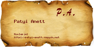 Patyi Anett névjegykártya